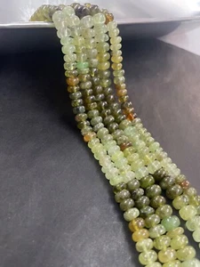 Natural Grossular Garnet Plain Smooth Rondelle Gemstone Beads 8" AAA Quality - Picture 1 of 7