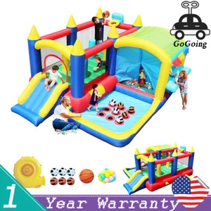 7 in 1 Inflatable Bounce House Bouncy House Outdoor Bouncers w/ Ball Pit for Kid - Picture 1 of 14
