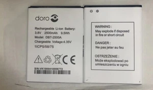 New 2500mAh DBT-2500A Battery For DORO 8035 Cell Phone replacement batteria - Picture 1 of 1