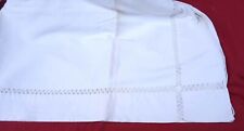 French Embroidered Bed Sheet Ladder Work White Metis 118 x 78 3/4