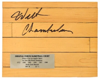 Wilt Chamberlain Signed Original Lakers Forum Basketball Court Floor Beckett COA - Image 1 of 4