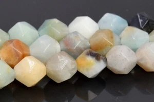 Natural Multicolor Amazonite Star Cut Faceted Grade A Loose Beads 5-6/7-8/9-10MM - Picture 1 of 8