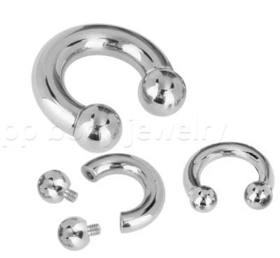 PAR Barra Circular Herradura Roscada Internamente Acero Quirúrgico Oreja y Tabique Foto 1 de 4