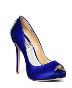 Badgley MischkaWomen's Kiara Peep Toe Satin Platform High-Heel Pumps Size 10 - Picture 1 of 11