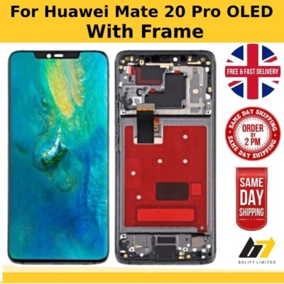 Replacement LCD For Huawei Mate 20 Pro OLED Screen Touch Display With Frame UK - Image 1 of 2