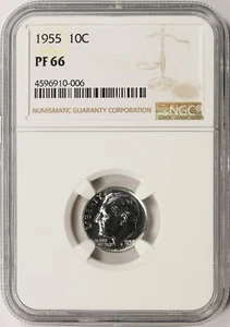 Moneda de diez centavos Roosevelt 1955 Proof 10c NGC PF66 - Imagen 1 de 4
