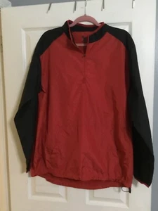 Badger Red Black Windbreaker Pullover, Quarter Zip Men Size L - Picture 1 of 7