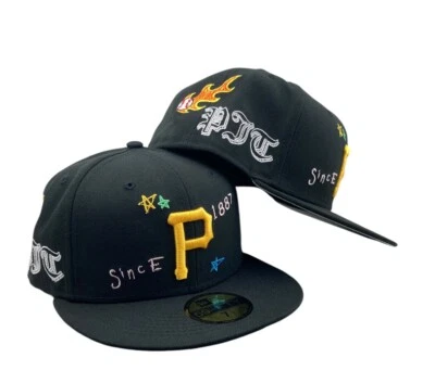 New Era Pittsburgh Pirates Scribble Black 59fifty fitted hat cap - Image 1 of 4