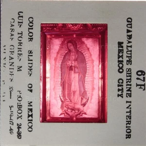 Vintage 35mm Slide Photo — Guadalupe Shrine Interior Mexico City Mary — 1975 - Picture 1 of 2