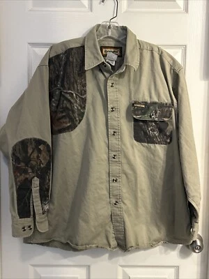 Camisa de Caza Remington Adulto L Camuflada Lona Abotonada Tiro Al Aire Libre Foto 1 de 4