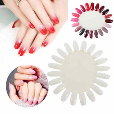 Nail Art Display 5 X 20 Tips Colour Chart, Palette Art Practice Oval Wheel UK - Image 1 of 3