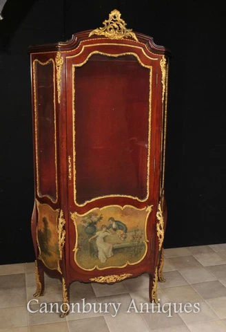 Antique Display Cabinet - French Bijouterie Vernis Martin Paintings Kauffman Cover