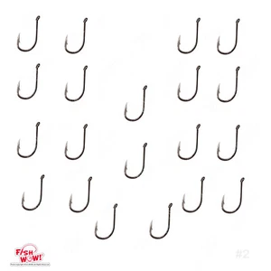 20 un. ganchos de pulpo en forma de J para peces WOW!® talla #2 níquel negro alto carbono - Imagen 1 de 5