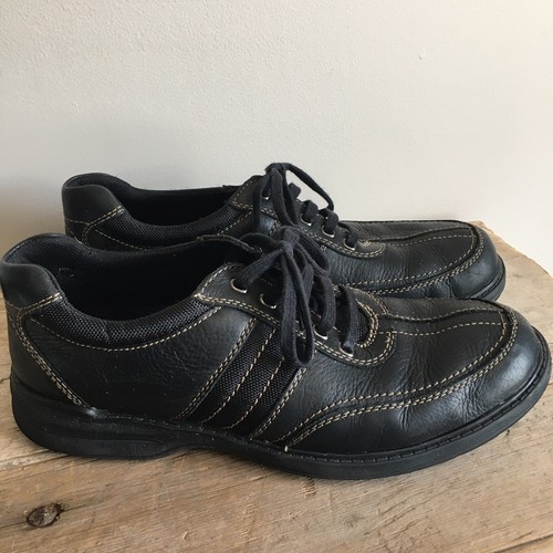 Scarpe Clarks uomo 11M in pelle nera punta spaccata scarpe alla moda Oxford SN 13287