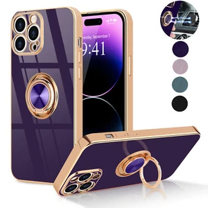 Case For iPhone 16 15 14 13 12 11 Pro Max Plus XR Shockproof Magnetic Ring Cover - Picture 1 of 19