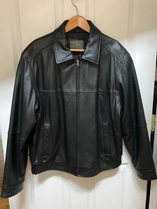 Men's Large Black Leather Jacket - Picture 1 of 17