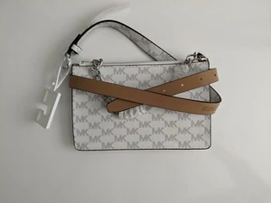 Borsa da cintura bianca Michael Kors nuova con etichette logo con catena media - Foto 1 di 8