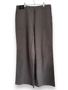 Next Tailoring Damenhose weites Bein Größe 18 Tall Baumwoll-Leinenmischung neu mit Etikett - Bild 1 von 7