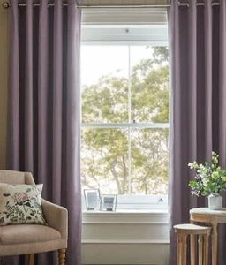 Next Curtains Cotton Blackout Linning Thermal Eyelet Curtain W168cm Drop 183cm - Picture 1 of 7