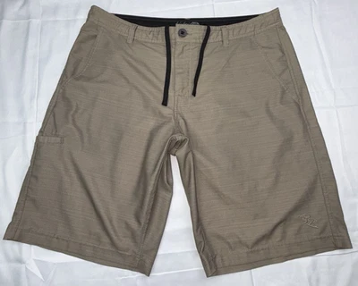 Da Hui Hybrid Collection Men's 36 Beige Stretch Shorts with Side Pocket - Image 1 of 4