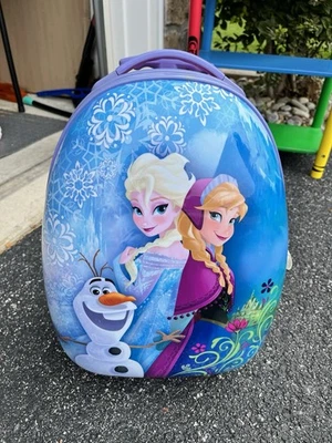 Disney Frozen Elsa & Anna Kids Hard 17” Carry-On Suitcase American Tourister - Image 1 of 3