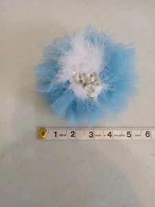 Girls Poofy Tulle Hair Clip Pageant Dance Competition Special Event Photo Shoot - Picture 1 of 11