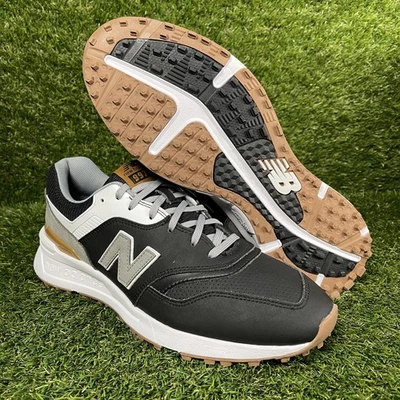 Zapatos de golf NEW BALANCE 997 SL de cuero de caña baja para hombre talla 9 D negros blancos Foto 1 de 4