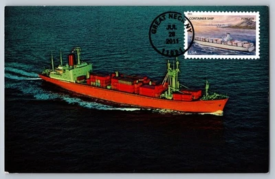 #4550 US Merchant Marine Container Ship FDC Maxi Card - Image 1 of 2