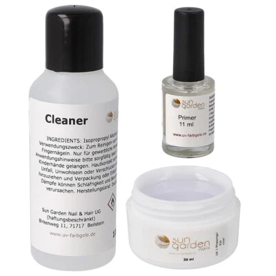 Nailset mit 1-Phasengel klar 30ml-Primer-Cleaner 100ml - Bild 1 von 4