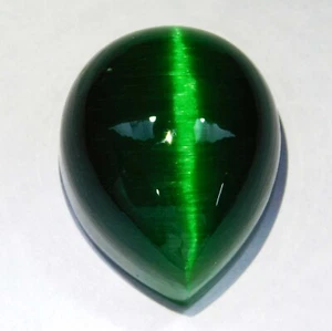 Certified 87.65 Ct Natural Chrysoberyl Green Cats Eye Cabochon Loose Gemstone - Picture 1 of 7