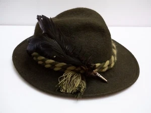 Hutmacher Walter Damenhut mit Feder Naturfilz Gr. 54 Filz Lodenhut Trachtenhut - Bild 1 von 6