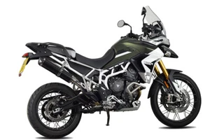 Tiger 900 Exhaust 2020-2023 SP Engineering Diabolus Black Round XL Carbon Outlet - Picture 1 of 8