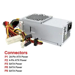 NEW 250W Power Supply Fit Dell Inspiron 537s 540s 545s 546s 560s 570s 580s 620s - Picture 1 of 4