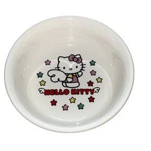 Hello Kitty Ceramic Pet Food Bowl Dish MEDIUM 6” Hello Kitty Wings & Stars New - Picture 1 of 5