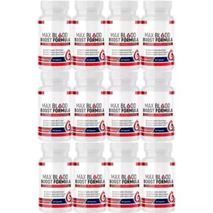 Max Blood Boost Formula Blood Flow Accelerator Supplement - 12 Bottles - Picture 1 of 3