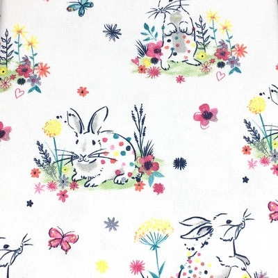 Cynthia Rowley Easter Bunny 70" Round Tablecloth Butterfly Garden Floral NEW - Image 1 of 4