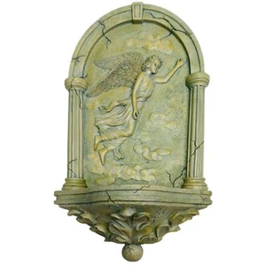 Art Nouveau Wall Plaque Angel Candle Holder Resin Plaster Serenity Decoration - Picture 1 of 14