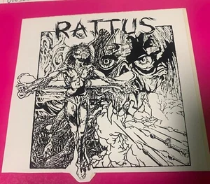 OG B/W Hand cut RATTUS Punk 80s Zorlac skateboard Related PUSHEAD design sticker - Picture 1 of 3