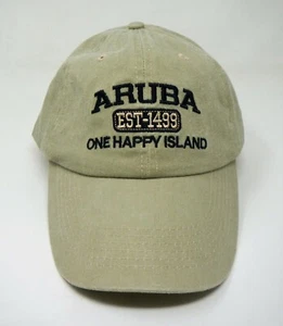 Kaufman Unisex Adjustable Soft Washed Baseball Cap Hat ARUBA ONE HAPPY ISLAND - Picture 1 of 11