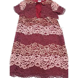 Tobi Andei multi floral print lace shift dress women's small NWT wine red - Picture 1 of 4