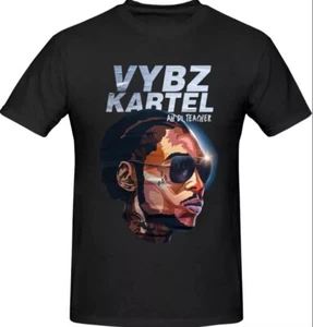 Vybz Kartel Men's T-Shirt Cotton Crew Neck Short Sleeve Tshirt Hip Hop Shirt Tee - Picture 1 of 3