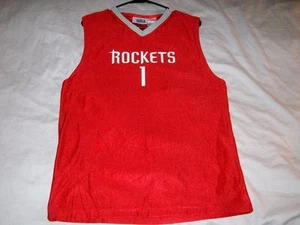 Tracy McGrady 1 Houston Rockets NBA Red Screen Prt Jersey Boys XL 18-20 used - Picture 1 of 3