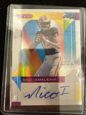Nico Iamaleava 2023 Leaf Vivid Prismatic White Ice Auto 1/6 SSP. BA-NI1