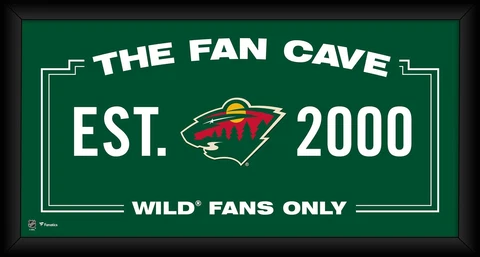 Minnesota Wild Framed 10" x 20" Fan Cave Collage Cover