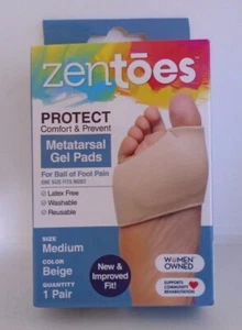 ZenToes Protect Comfort & Prevent Metatarsal Gel Pads -Medium (Beige - 1 Pair) - Picture 1 of 1