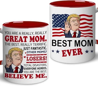 BECHUSKY Funny Donald Trump Great Mom Coffee Cup Mommy Special Gift For Mother's Day Mug