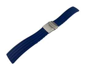 AZUL Goma Silicona Deporte Correa de Buceo Pulsera 18mm-24mm Cierre Alfileres/Herramienta - Imagen 1 de 4