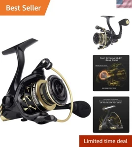 Gold Spinning Reel - 6.2:1 High-Speed Gear Ratio, Freshwater and Saltwater Fi... - Picture 1 of 10