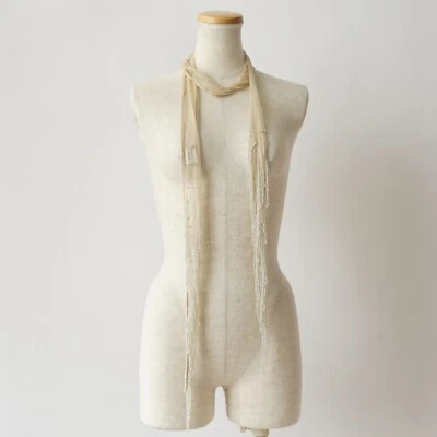 Pre-owned CHAN LUU Silk Chiffon Beaded Scarf Stole 176cm / 69" Wrap from Japan - Image 1 of 4