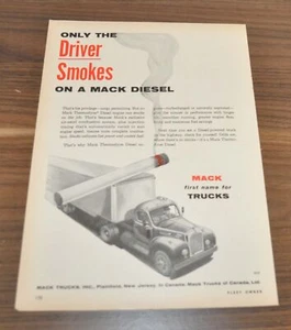 1957 Mack B Series Truck Ad Driver Smokes Seiberling Rubber - Picture 1 of 2
